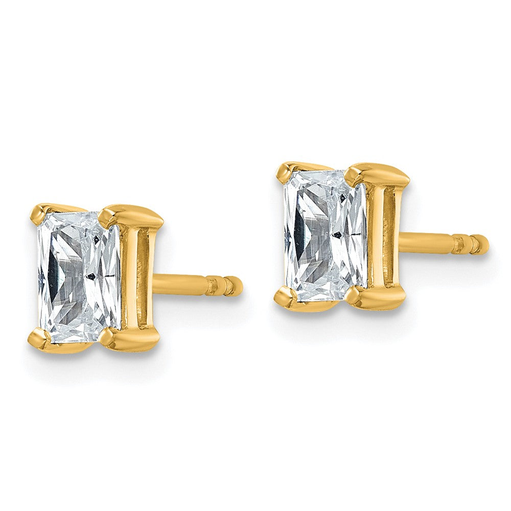 Shop Designer 14K Yellow Gold Radiant Stud Earrings - 1 ct Lab-Grown Diamonds, Affordable Luxury!
