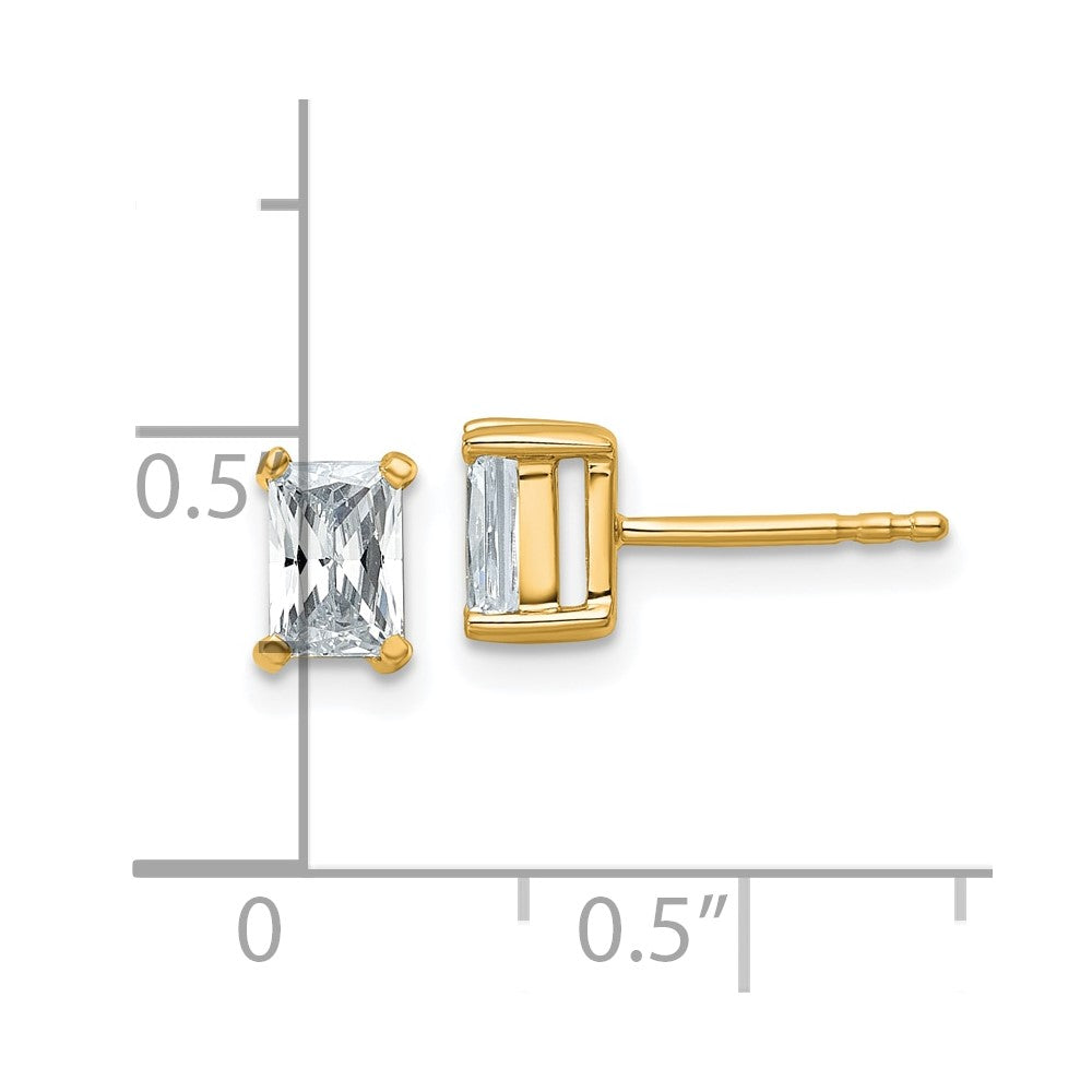 Shop Designer 14K Yellow Gold Radiant Stud Earrings - 1 ct Lab-Grown Diamonds, Affordable Luxury!