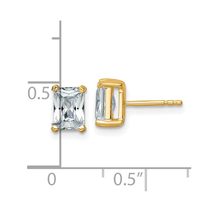 Shop Stylish 14K Yellow Gold 2 Carat Lab-Grown Diamond Radiant Cut Studs-4