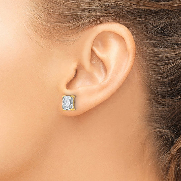 Buy 14K Yellow Gold 4 Carat Lab-Grown Diamond Stud Earrings | Luxury Style-3