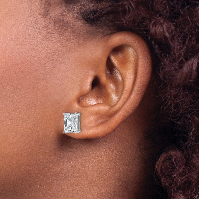 Buy Exclusive 14K White Gold 5 Carat Lab-Grown Diamond Stud Earrings - Stylish & Heavyweight-3