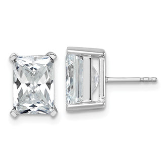 Buy 14K White Gold Radiant Stud Earrings - 6 ct Lab-Grown Diamonds, Stylish Design