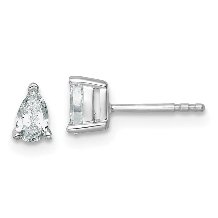 Order Stylish 14K White Gold Pear-Shaped 1/2 ct Lab Grown Diamond Earrings-1
