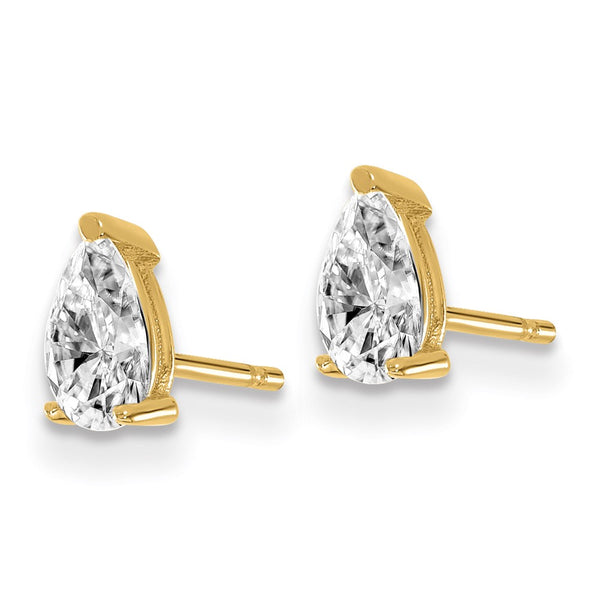 14K Yellow Gold Heavyweight Pear-Shaped 2/3 ctw Lab-Grown Diamond Earrings