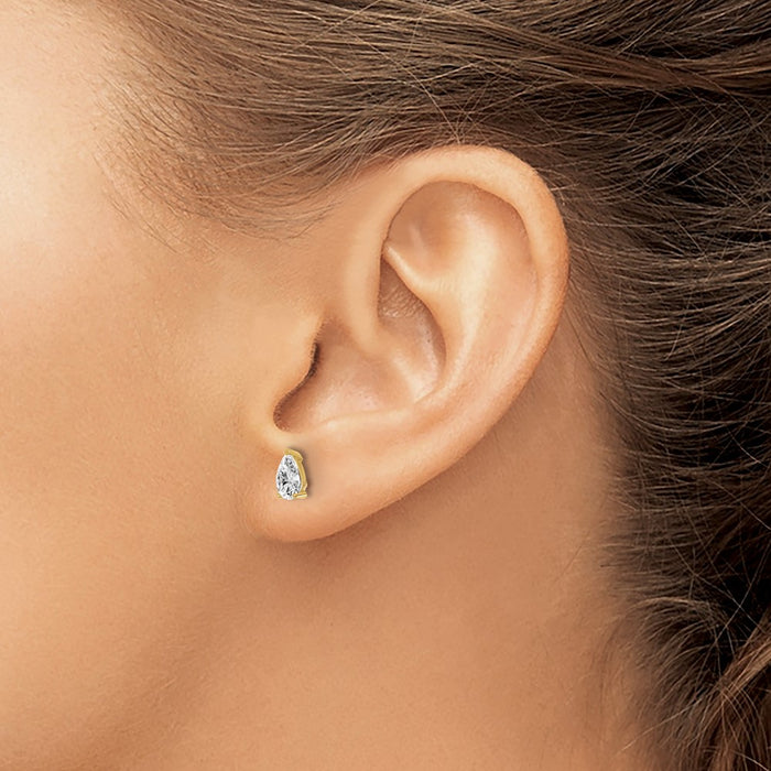 Shop Exclusive 14K Yellow Gold Heavyweight Pear-Shaped 2/3 ctw Lab-Grown Diamond Earrings-3