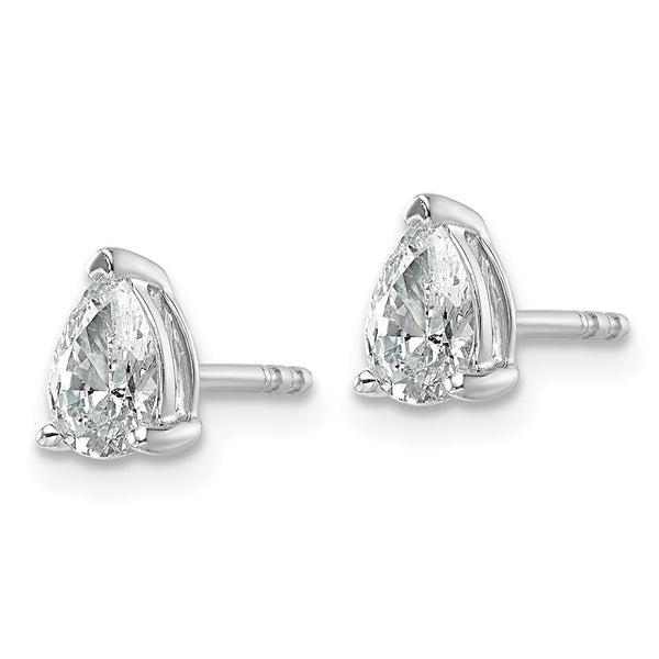 14K White Gold 3/4 ct Lab-Grown Diamond Pear Stud Earrings