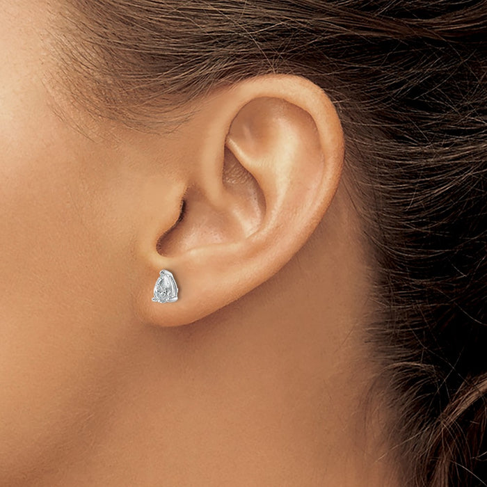 Exclusive 14K White Gold 3/4 ct Lab-Grown Diamond Pear Stud Earrings - Stylish Luxury-3