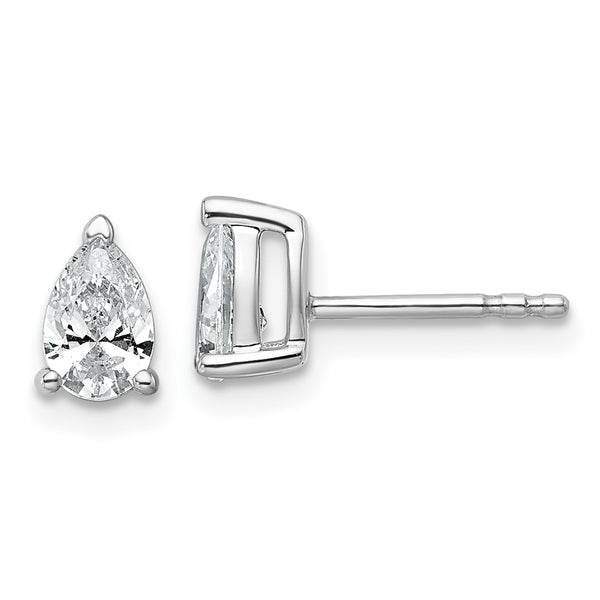 14K White Gold 3/4 ct Lab-Grown Diamond Pear Stud Earrings