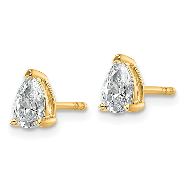 14K Yellow Gold 3/4 ct Lab-Grown Diamond Pear-Shaped Earrings