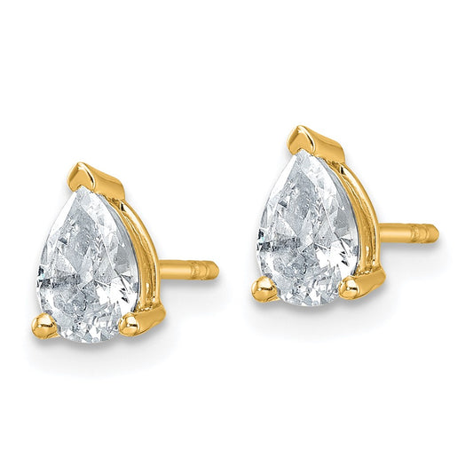 Shop Exclusive 14K Yellow Gold 1 ct Lab-Grown Diamond Pear-Shaped Studs