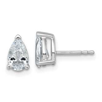 Buy Stylish 14K White Gold Pear Shape Stud Earrings - 1.5 ct Lab Grown Diamond
