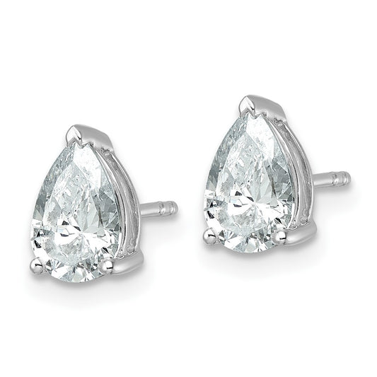 Buy Exclusive 14K White Gold 2 Carat Lab-Grown Diamond Pear Stud Earrings