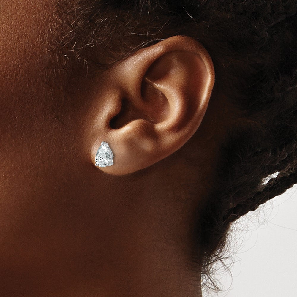 Buy Exclusive 14K White Gold 2 Carat Lab-Grown Diamond Pear Stud Earrings