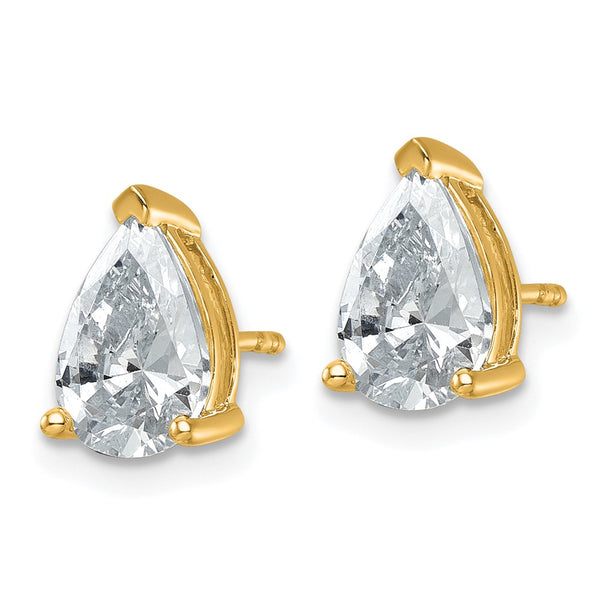 14K Gold 3 Carat Lab-Grown Diamond Pear-Shaped Stud Earrings