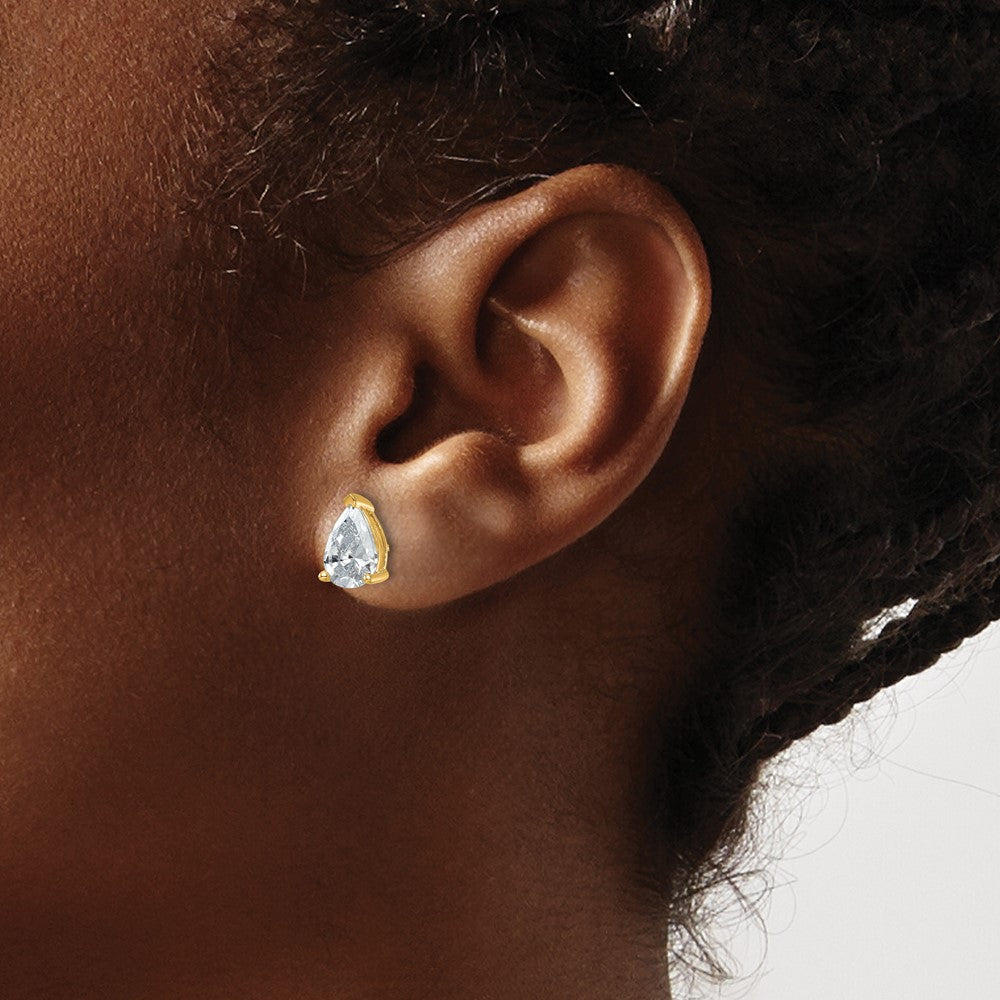 Buy Exclusive 14K Yellow Gold 3 Carat Lab-Grown Diamond Pear Earrings