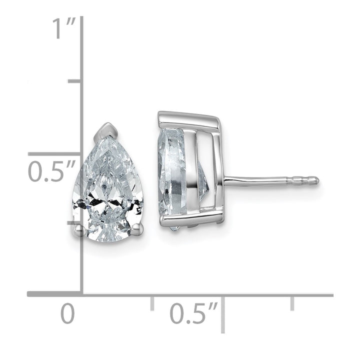 Buy Exclusive 14K White Gold 4ctw Pear-Shaped Lab-Grown Diamond Earrings - Stylish & Heavyweight!-4