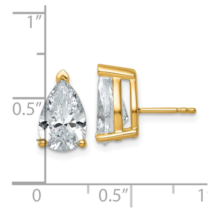 Buy Exclusive 14K Gold 5 Carat Lab-Grown Diamond Pear Shape Stud Earrings-4