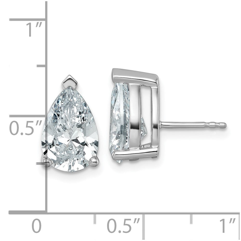 Shop Exclusive 14K White Gold Pear Shape Stud Earrings - 6 ct Lab Grown Diamonds