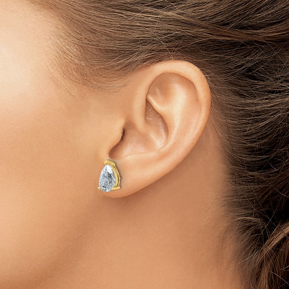 Shop Exclusive 14K Yellow Gold 6 ctw Pear-Shaped Diamond Earrings | Stylish Luxury