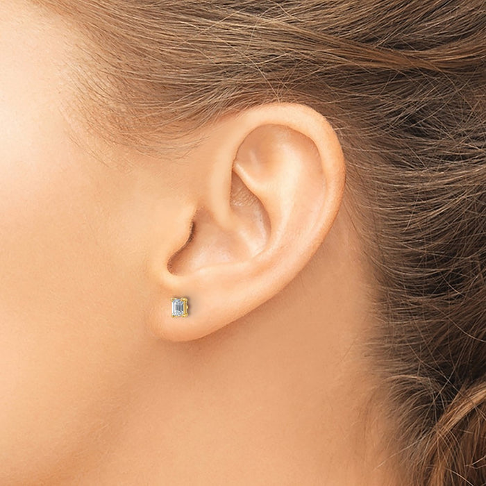 Shop Exclusive 14K Gold 1/2 ct Lab-Grown Diamond Stud Earrings - Stylish & Luxury!-3