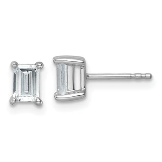 Shop Exclusive 14K White Gold 1 ct Lab-Grown Diamond Stud Earrings, Stylish G+ Cut
