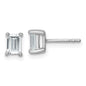 High-Quality 14K White Gold 1 ct Lab-Grown Diamond Emerald Stud Earrings-3