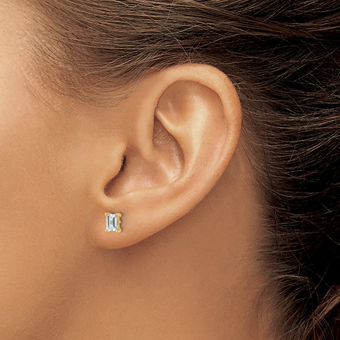 Buy Exclusive 14K Yellow Gold 1 ct Lab Grown Diamond Stud Earrings - Stylish Clarity-3
