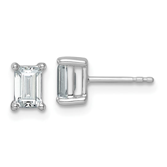 Buy Stylish 14K White Gold 1.5 ct Lab-Grown Diamond Emerald Cut Stud Earrings