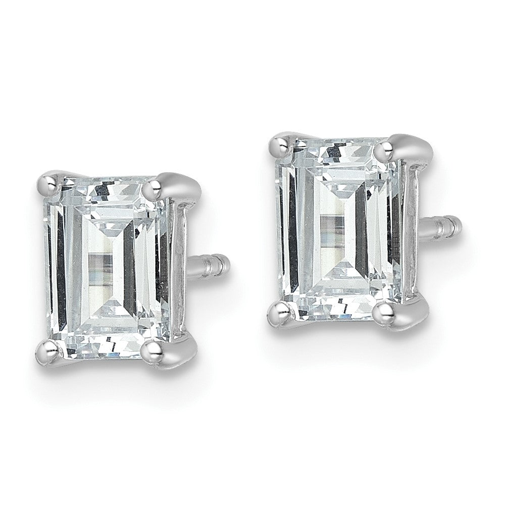 Exclusive 14K White Gold 2 Carat Lab-Grown Diamond Emerald Cut Stud Earrings