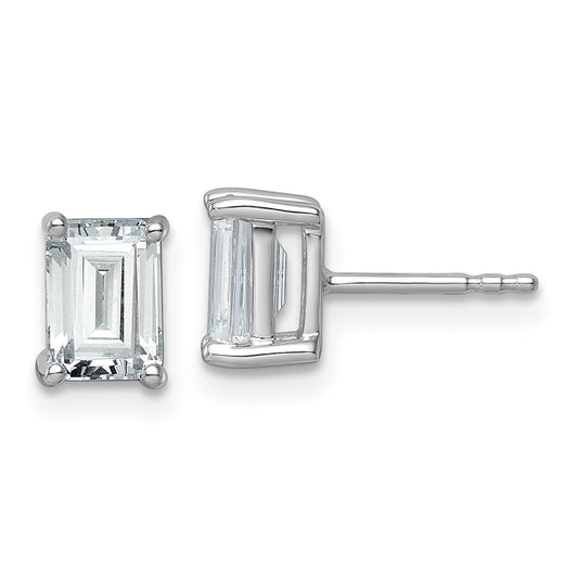 Exclusive 14K White Gold 2 Carat Lab-Grown Diamond Emerald Cut Stud Earrings