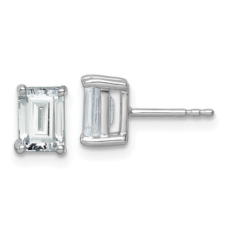 Shop 14K White Gold 2ctw Lab-Grown Diamond Stud Earrings - Luxury Emerald Cut