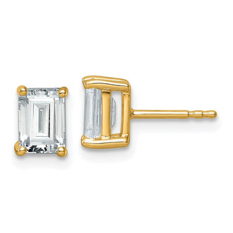 High-Quality 14K Gold 2 Carat Emerald Cut Diamond Stud Earrings - Stylish Value!