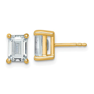 High-quality 14K Gold 3 Carat Lab-Grown Diamond Emerald Cut Stud Earrings
