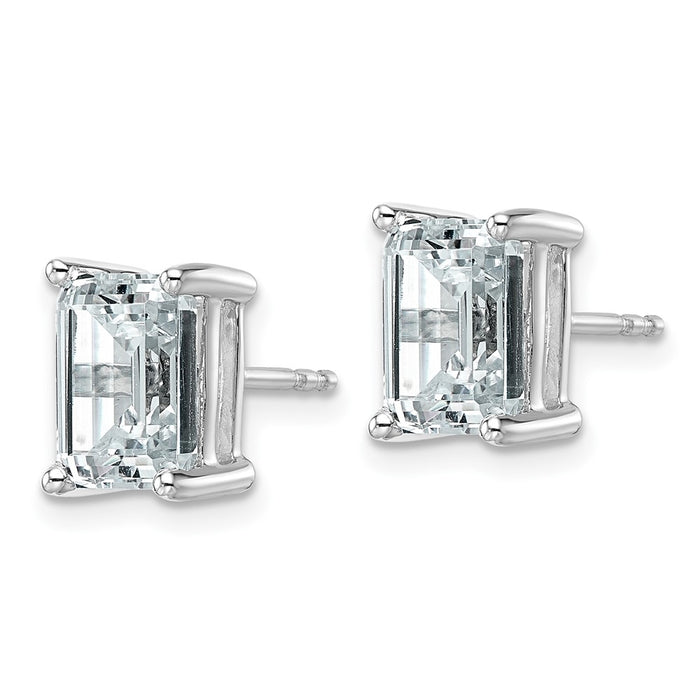 Buy Stylish 14K White Gold 4.0 ctw Lab-Grown Diamond Emerald Stud Earrings-2