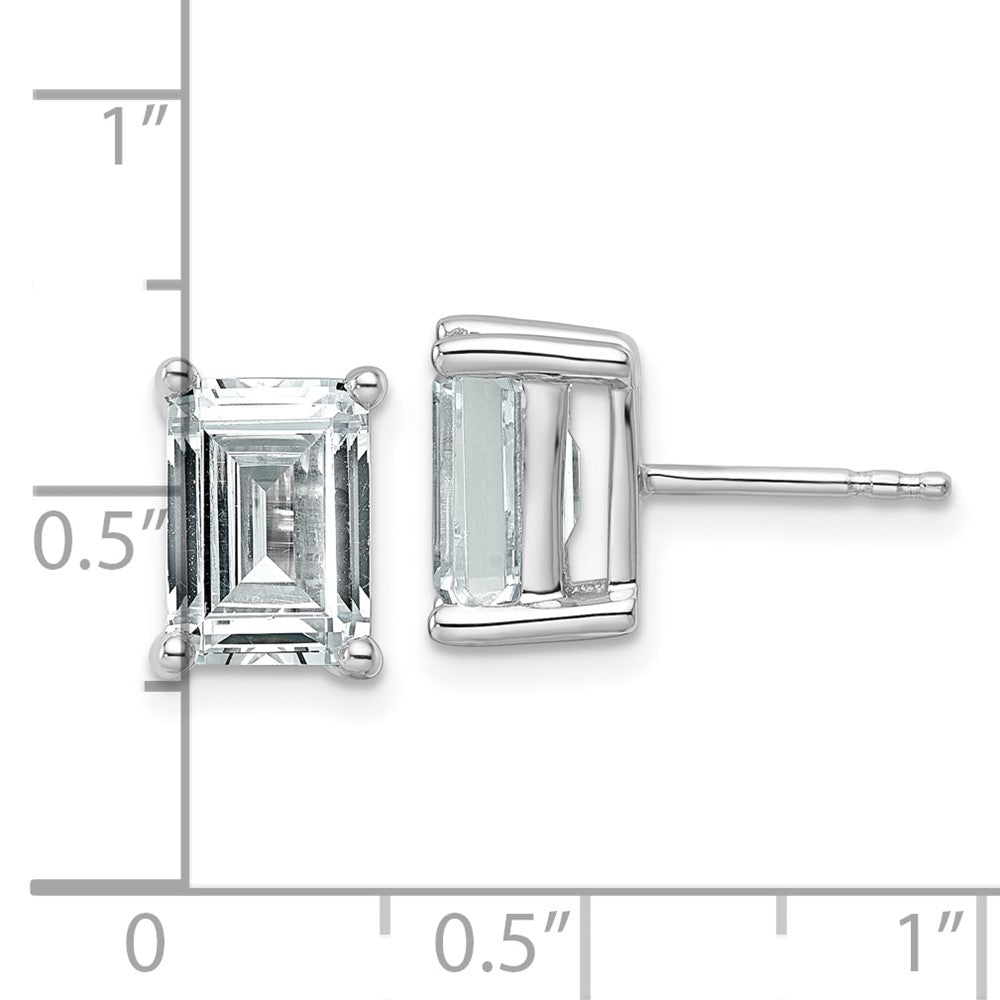Buy Stylish 14K White Gold 4.0 ctw Lab-Grown Diamond Emerald Stud Earrings