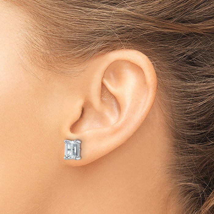 Shop Exclusive 14K White Gold 5 ct Lab-Grown Diamond Stud Earrings - Stylish Clarity!-3