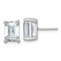 Buy Exclusive 14K White Gold 5 ct Lab-Grown Diamond VS+ Emerald Stud Earrings-2
