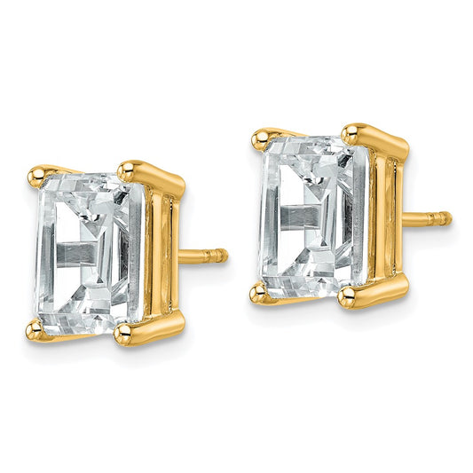 Buy Stylish 14K Yellow Gold 6 ct Lab-Grown Diamond Emerald Stud Earrings