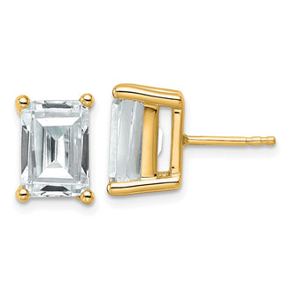 Buy 14K Gold 6 ct Lab-Grown Diamond VS+ F+ Emerald Stud Earrings - Luxury Value!