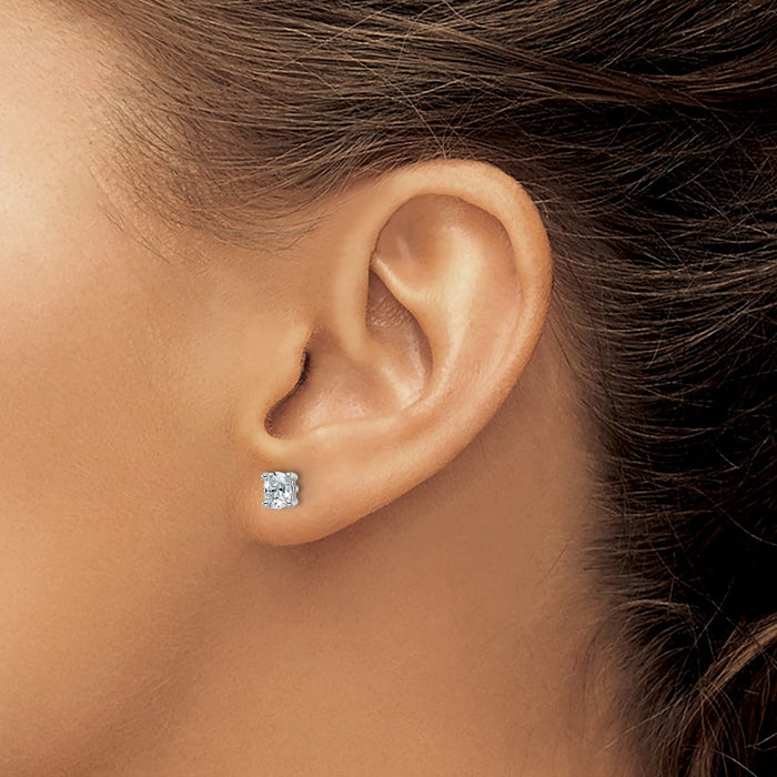 Exclusive 14K White Gold 1/2 ct Lab-Grown Diamond Oval Stud Earrings - Stylish Design!-3