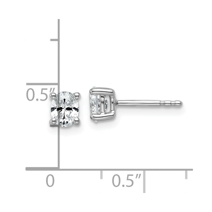 Exclusive 14K White Gold 1/2 ct Lab-Grown Diamond Oval Stud Earrings - Stylish Design!-4