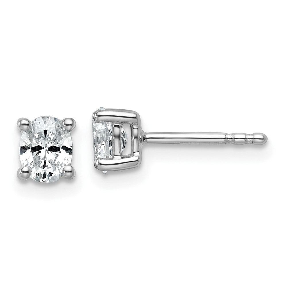 Exclusive 14K White Gold 1/2 ct Lab-Grown Diamond Oval Stud Earrings - Stylish Design!