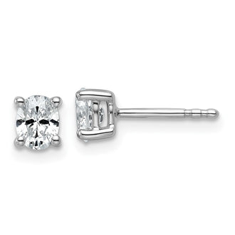 Buy Exclusive 14K White Gold 1/2 ct Lab-Grown Diamond Oval Stud Earrings, Stylish Design