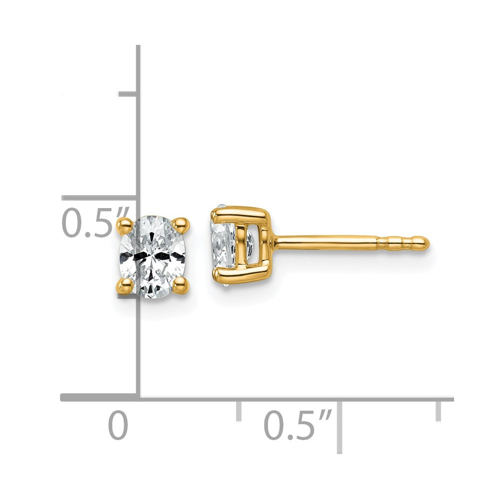 Shop 14K Yellow Gold 1/2 ct Lab Grown Diamond Oval Stud Earrings - Stylish Design