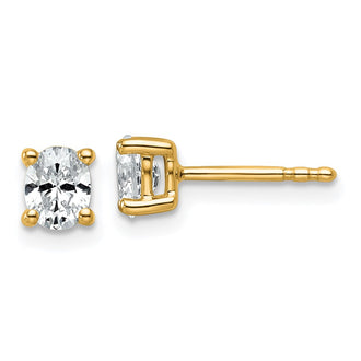 Buy Stylish 14K Yellow Gold 1/2 ct Lab-Grown Diamond Oval Stud Earrings