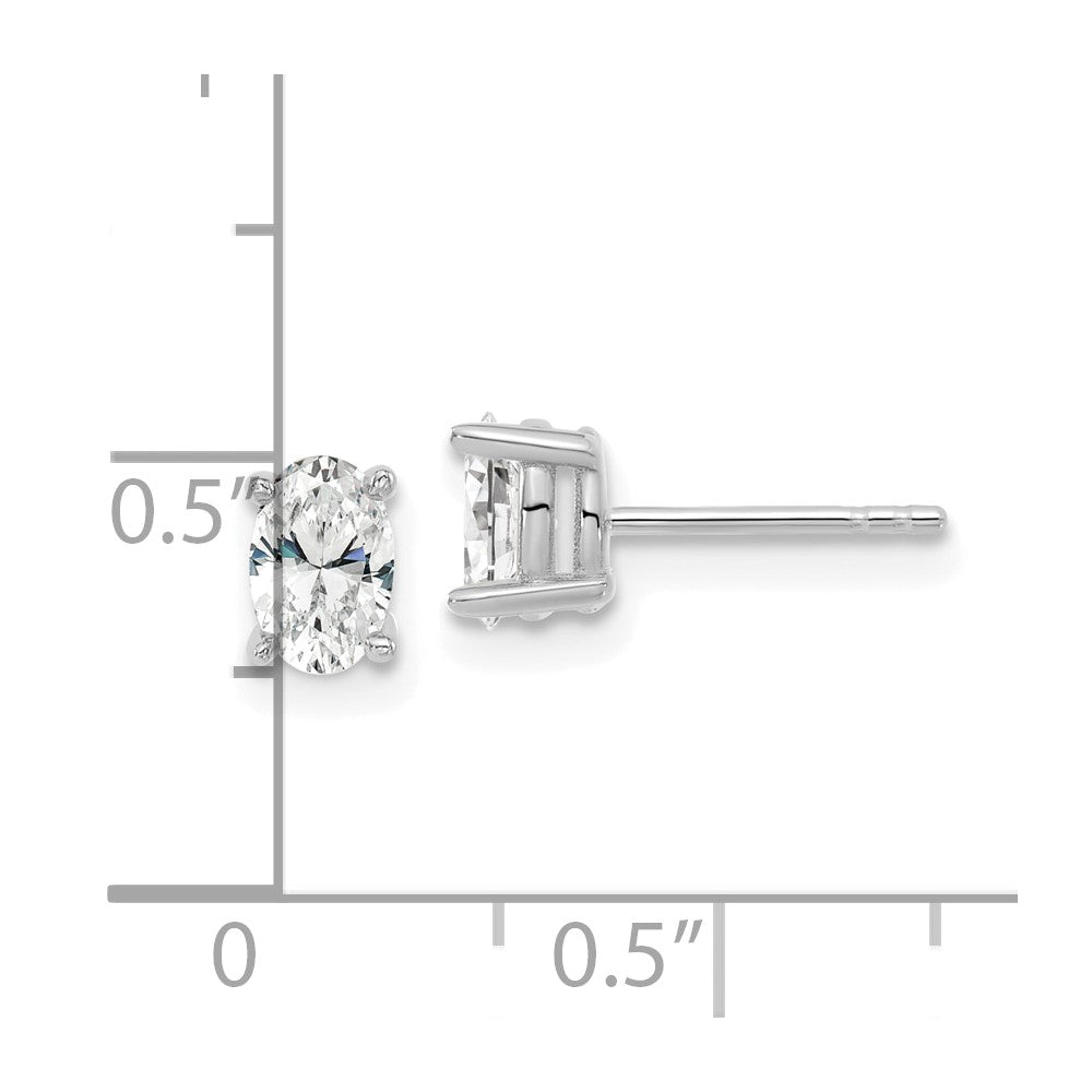 Buy Stylish 14K White Gold Heavyweight Oval Lab-Grown Diamond Studs - 2/3 ct
