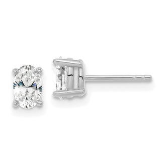 Buy Stylish 14K White Gold Heavyweight Oval Lab-Grown Diamond Studs - 2/3 ct