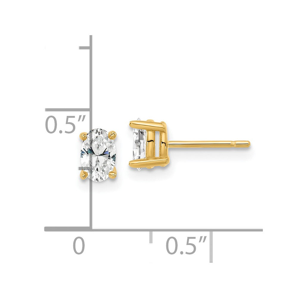 Exclusive 14K Gold Heavyweight Oval Lab Grown Diamond Earrings - 2/3 ctw, Stylish Value