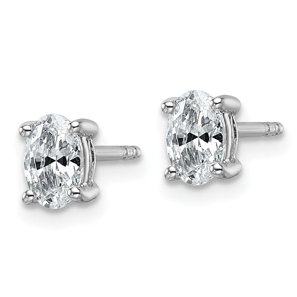 Buy Exclusive 14K White Gold Oval Stud Earrings - 3/4 ct Lab Grown Diamond, Stylish