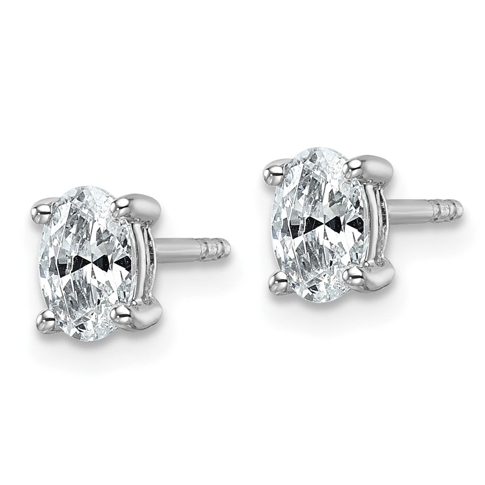 Buy Exclusive 14K White Gold Oval Stud Earrings - 3/4 ct Lab-Grown Diamond Value
